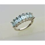 2.8 Carat Blue Topaz Sterling Silver Ring