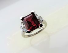 2.5ct carat Sterling Silver Garnet Ring