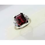 2.5ct carat Sterling Silver Garnet Ring