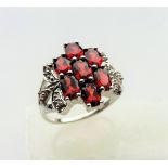 1.75 carat Garnet Cluster Ring