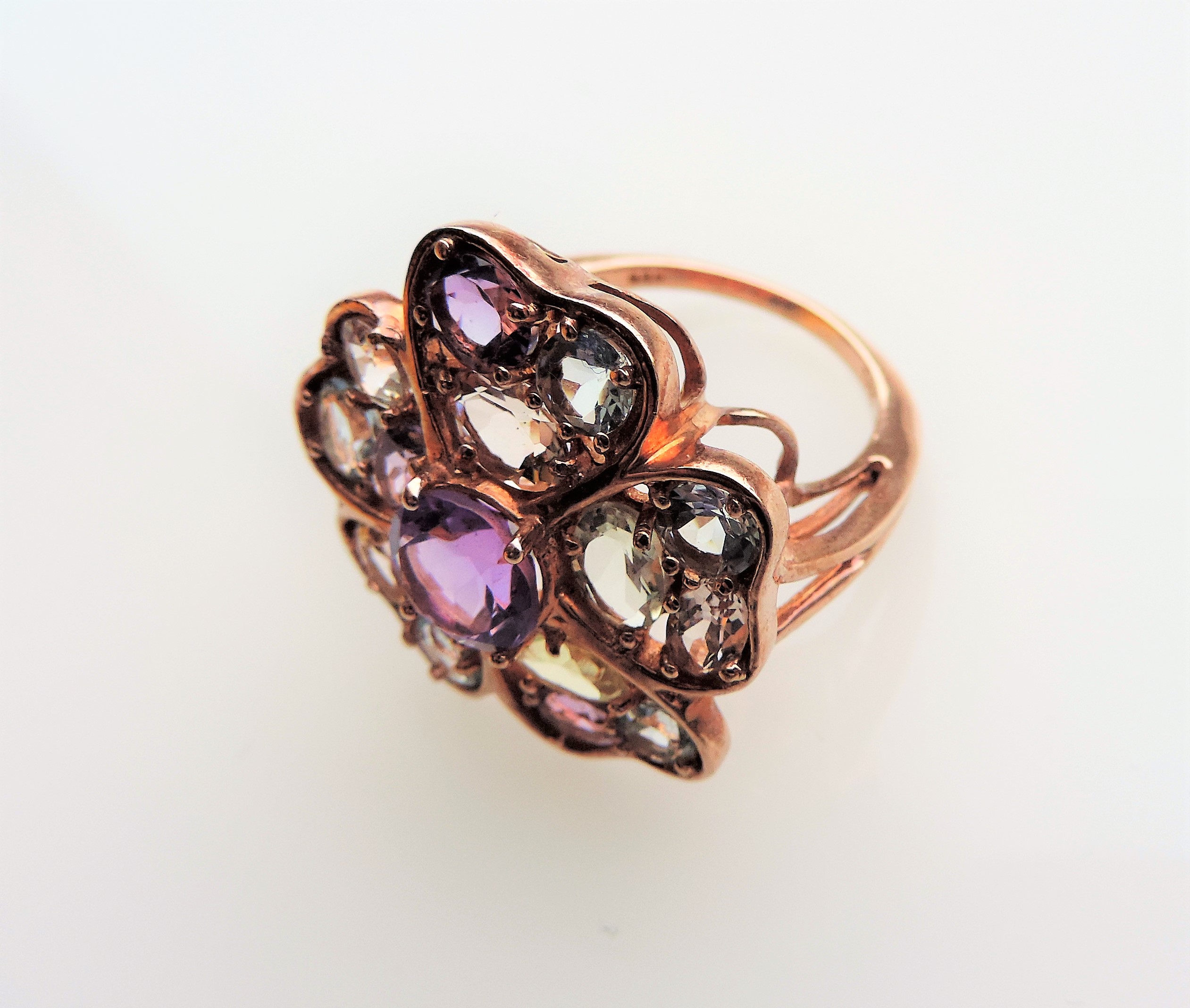Multi Gemstone Flower Shaped Tutti Frutti Ring - Image 2 of 6