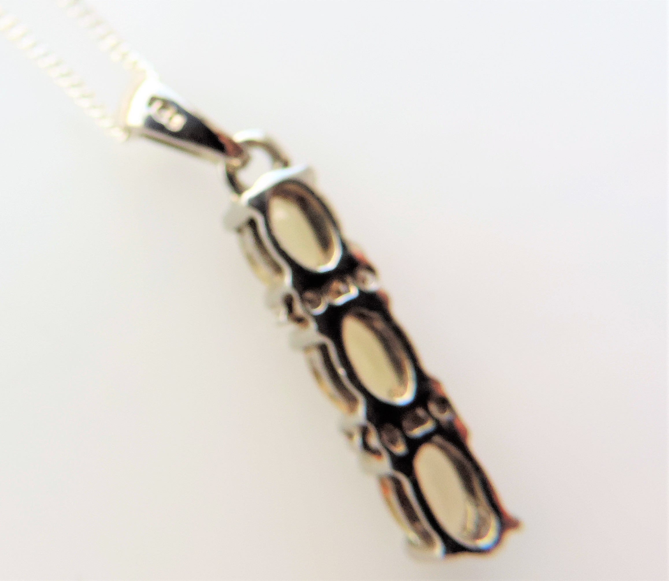 Sterling Silver Citrine & Diamond Pendant Necklace - Image 3 of 4