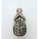 Green Sapphire & Diamond Pendant Necklace