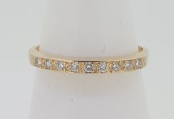 18ct (750) Yellow Gold Diamond 9 Stone Half Eternity Ring