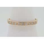 18ct (750) Yellow Gold Diamond 9 Stone Half Eternity Ring