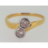 18ct (750) Yellow Gold 0.40ct Twin Diamond Ring