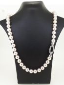 7-7.5mm Akoya Pearl 18" Necklace on an 18ct (750) White Gold 0.30ct Diamond Clasp