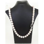 7-7.5mm Akoya Pearl 18" Necklace on an 18ct (750) White Gold 0.30ct Diamond Clasp