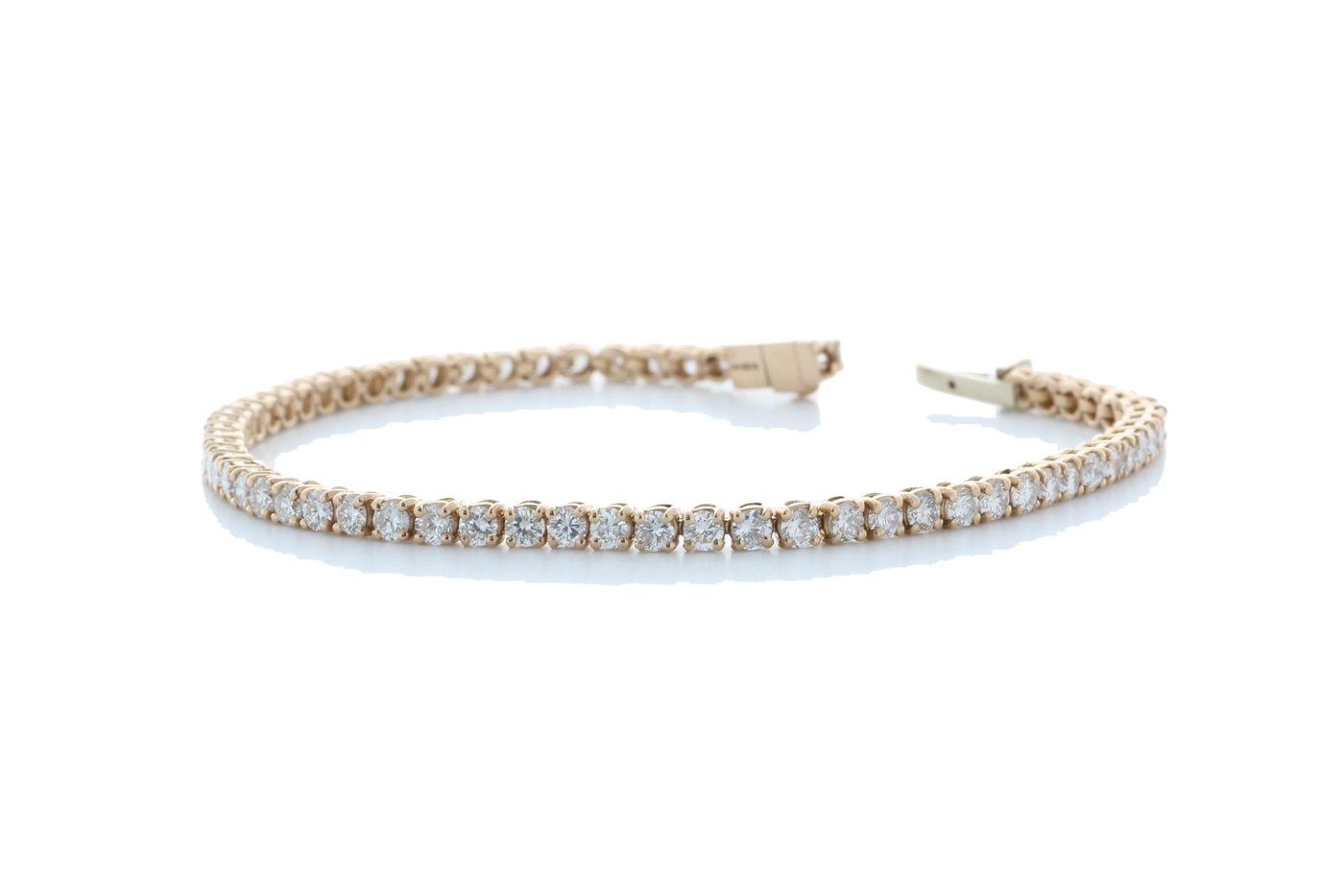 18ct Rose Gold Tennis Diamond Bracelet 4.00 Carats