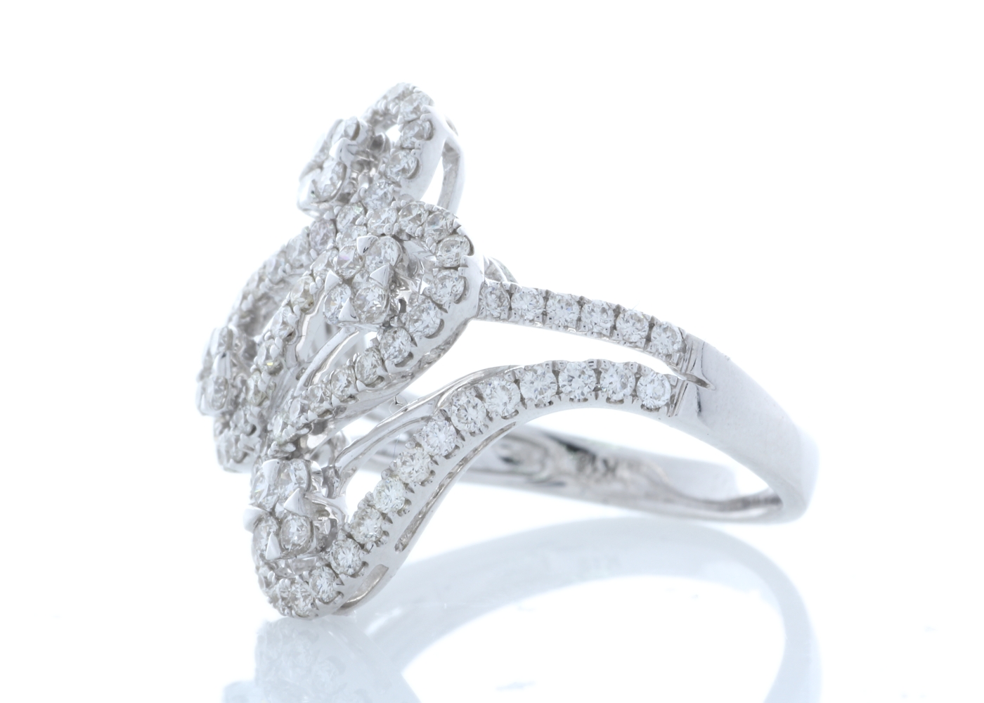 18ct White Gold Fancy Cluster Diamond Ring 1.15 Carats - Image 2 of 4