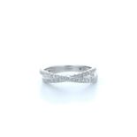 18ct White Gold Claw Set Semi Eternity Diamond Ring 0.73 Carats