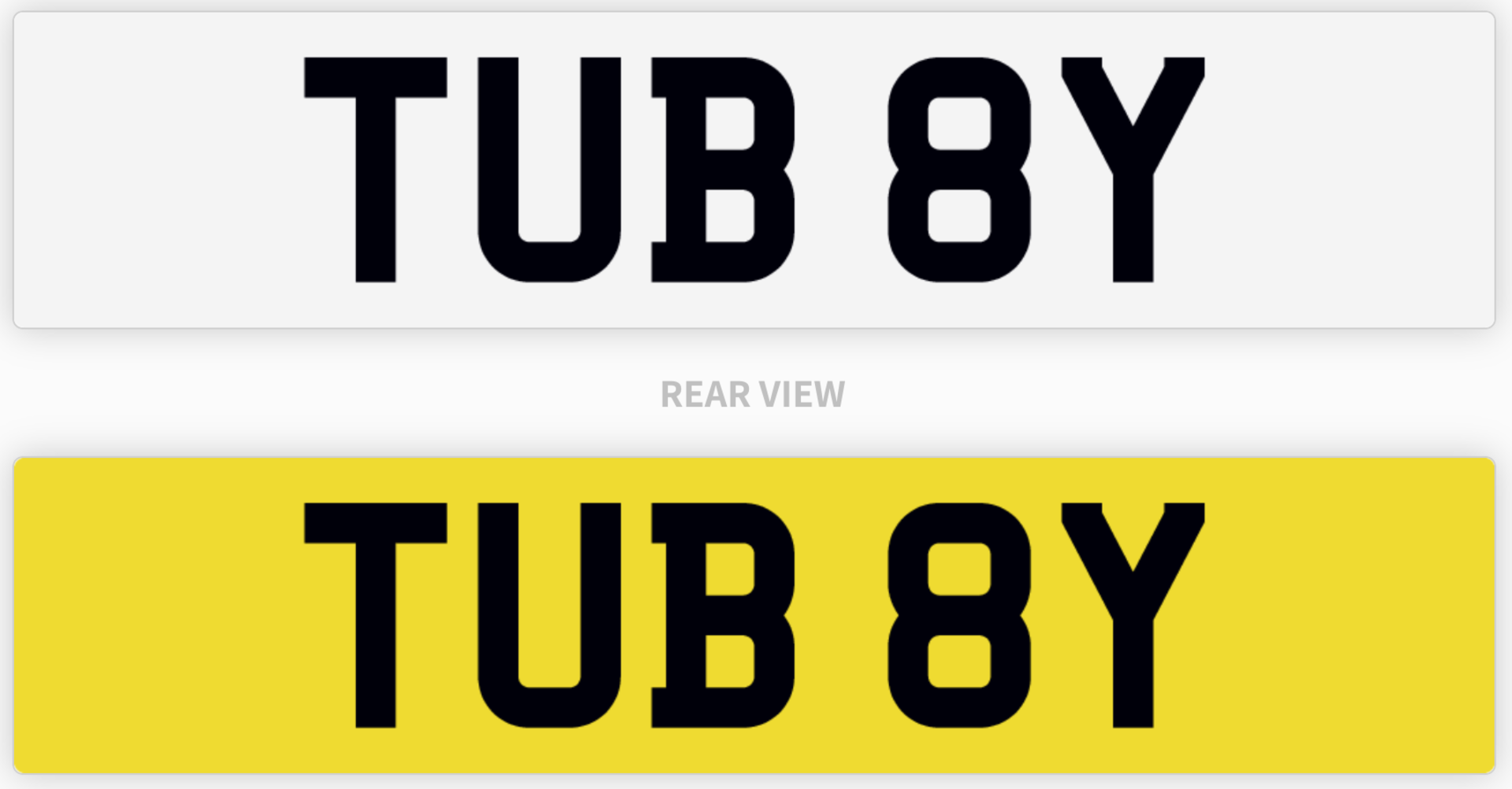 TUB 8Y Cherished Private Number Plate