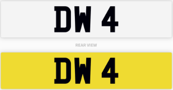 Private Number Plate DW 4