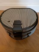 Black and White Striped Vanity Case.