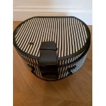 Black and White Striped Vanity Case.