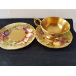 Vintage Aynsley Trio Orchard Gold