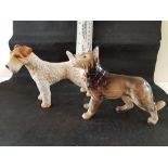 German Shepard and Wire Haired Fox Terrier