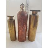 3 Victorian Brass and Copper Warmers