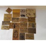 Collection of Brass 1980's Steam Rally and Country Faif Plaques