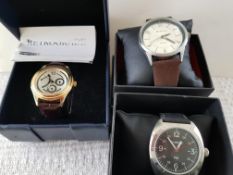 3 New Quarts Men 's Watches