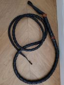 Black Leather Bull Whip