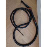 Black Leather Bull Whip