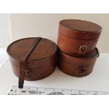 Early 1900's Leather Collar Boxes