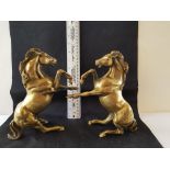 Heavy Brass Rearing Horses