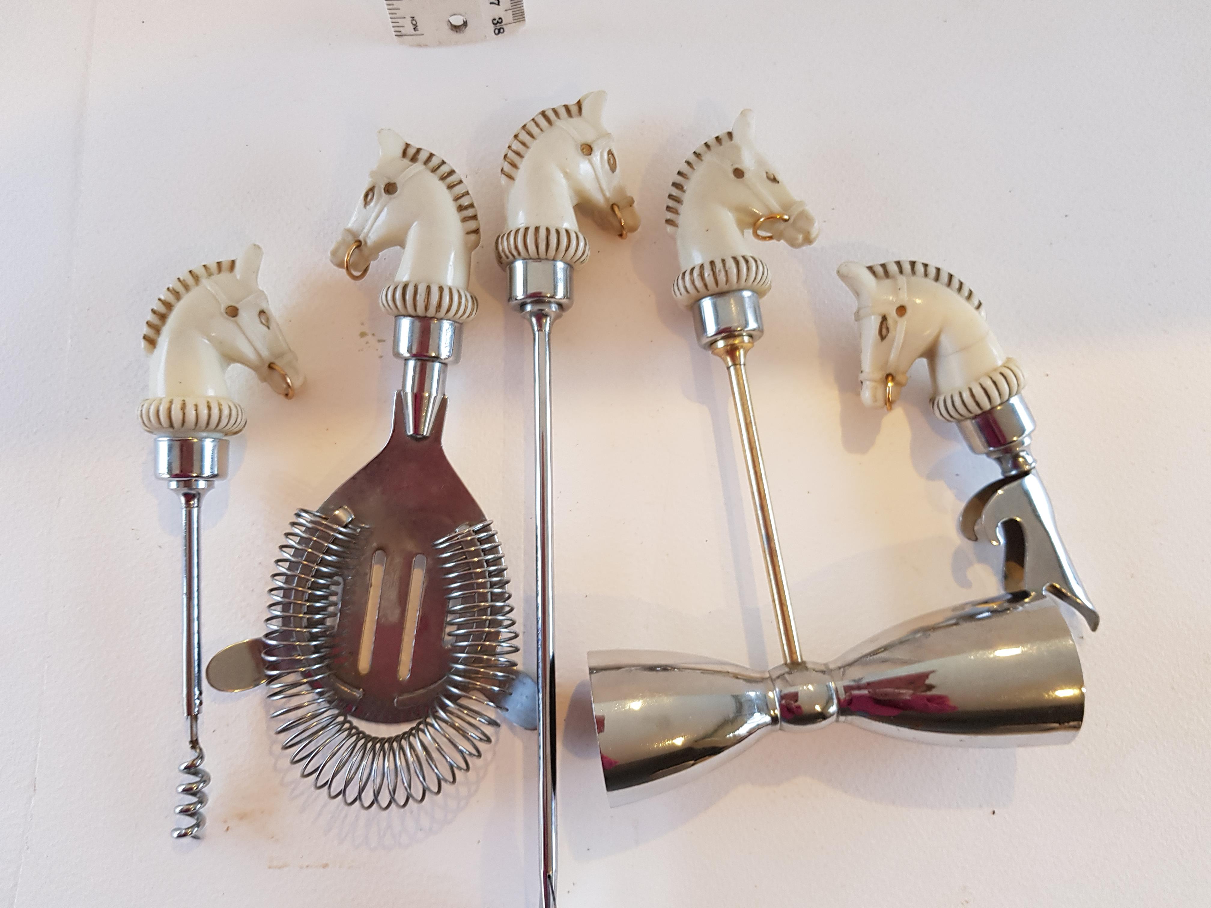 Unusual Horse's Head Cocktail Tools