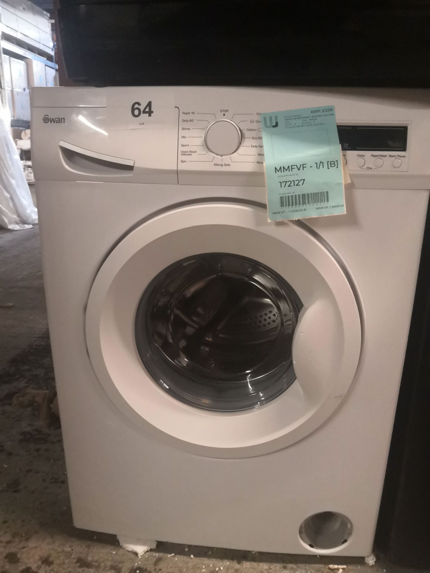 Swan sw15830w 8kg washing machine [white] 85x60x55cm rrp: £310.0 - Image 2 of 2
