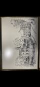 Vernon Hereford signed print. Town Hall and Tabernacle Chapel