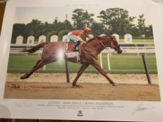 NINE Justify Triple Crown Winner Artist Proof by Graeme Baxter