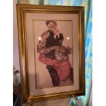 Egon Schiele print entitled ''Self Portrait with Wally''