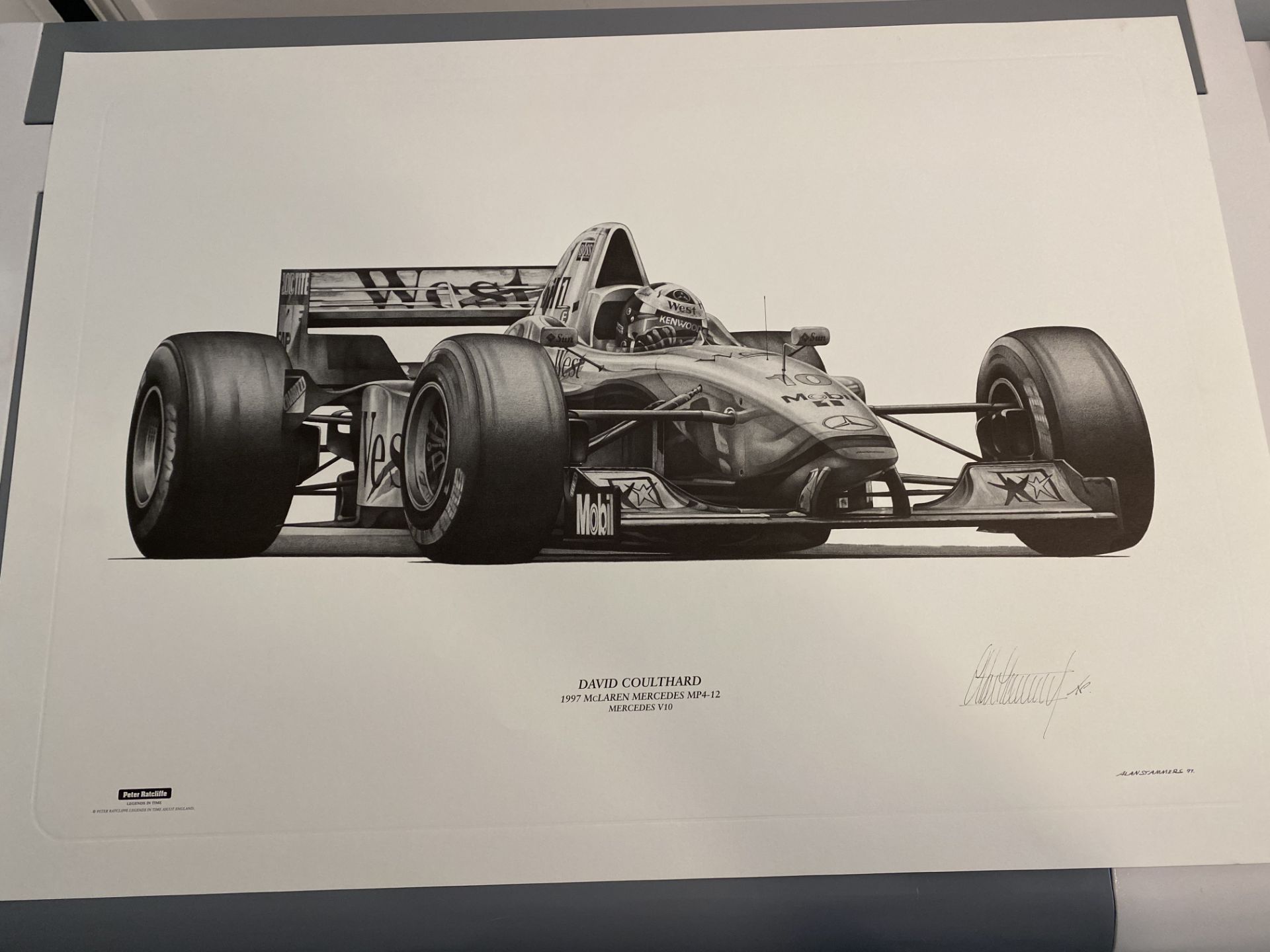 Alan Stammers Signed Artist Proof of David Coulthard