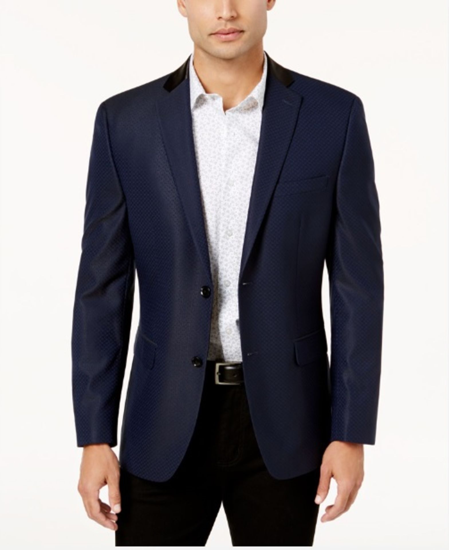 Alfani Mens Mini Grid Sport Coat Uk 38R Colour Blue Rrp £113