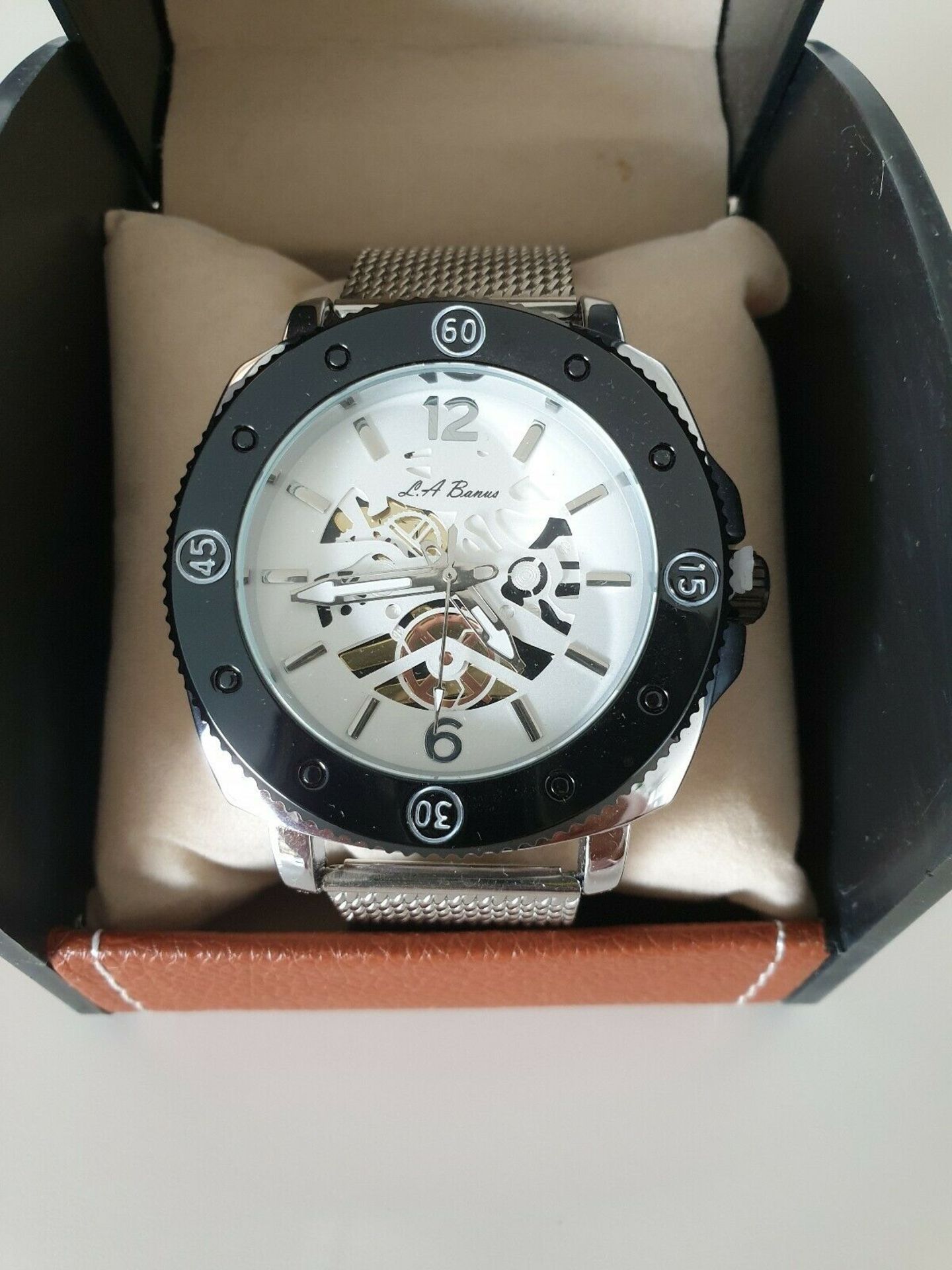 Men’s La Banus King Skeleton Watch With Stainless Steel Silver And Black Colour - Image 2 of 4