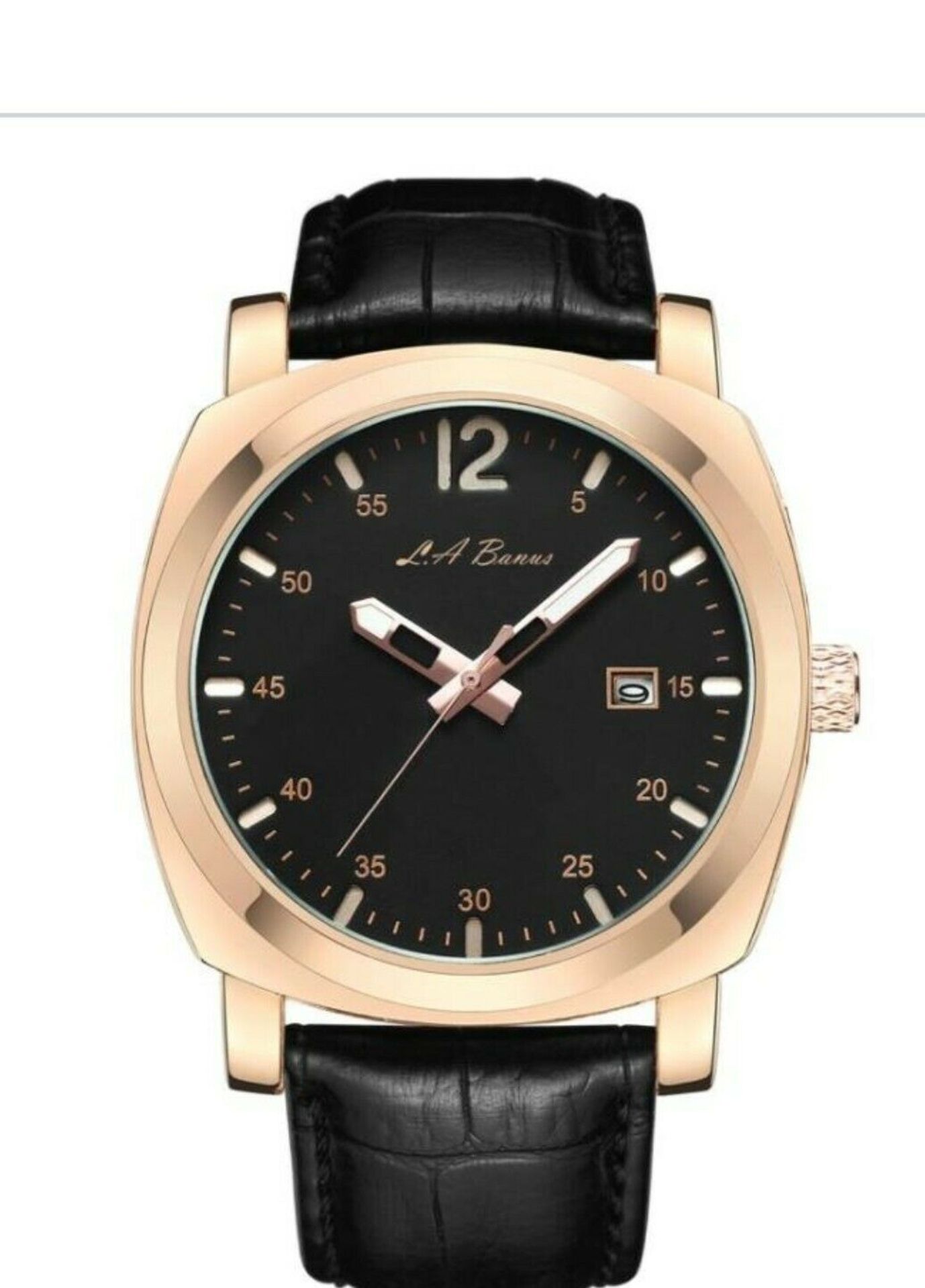 La Banus Oc Series Watch Gold Colour Case Black Strap - Image 6 of 6