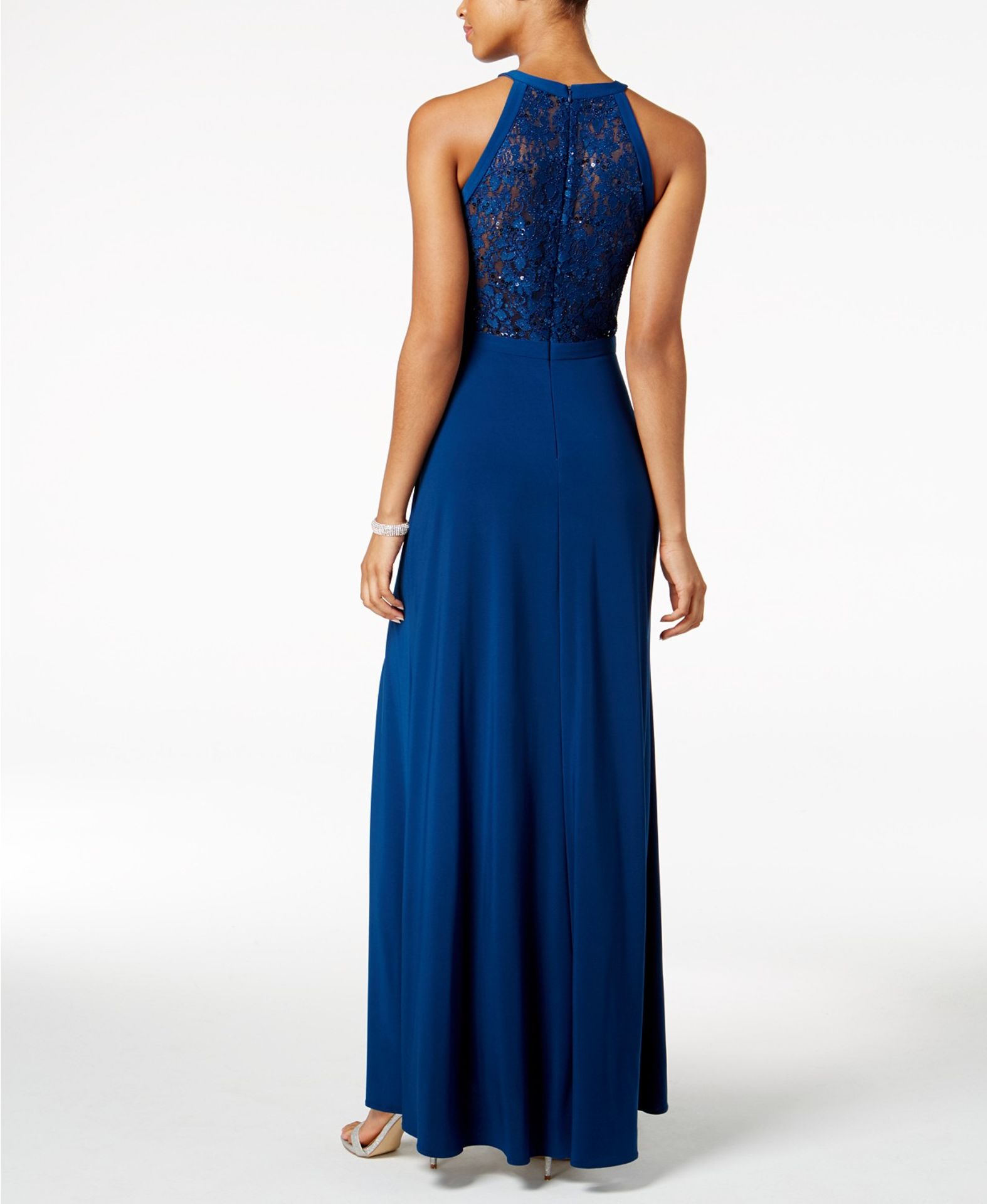 Nightway Lace Halter Gown Colour Peacock Rrp £108 Size 12 - Image 2 of 2