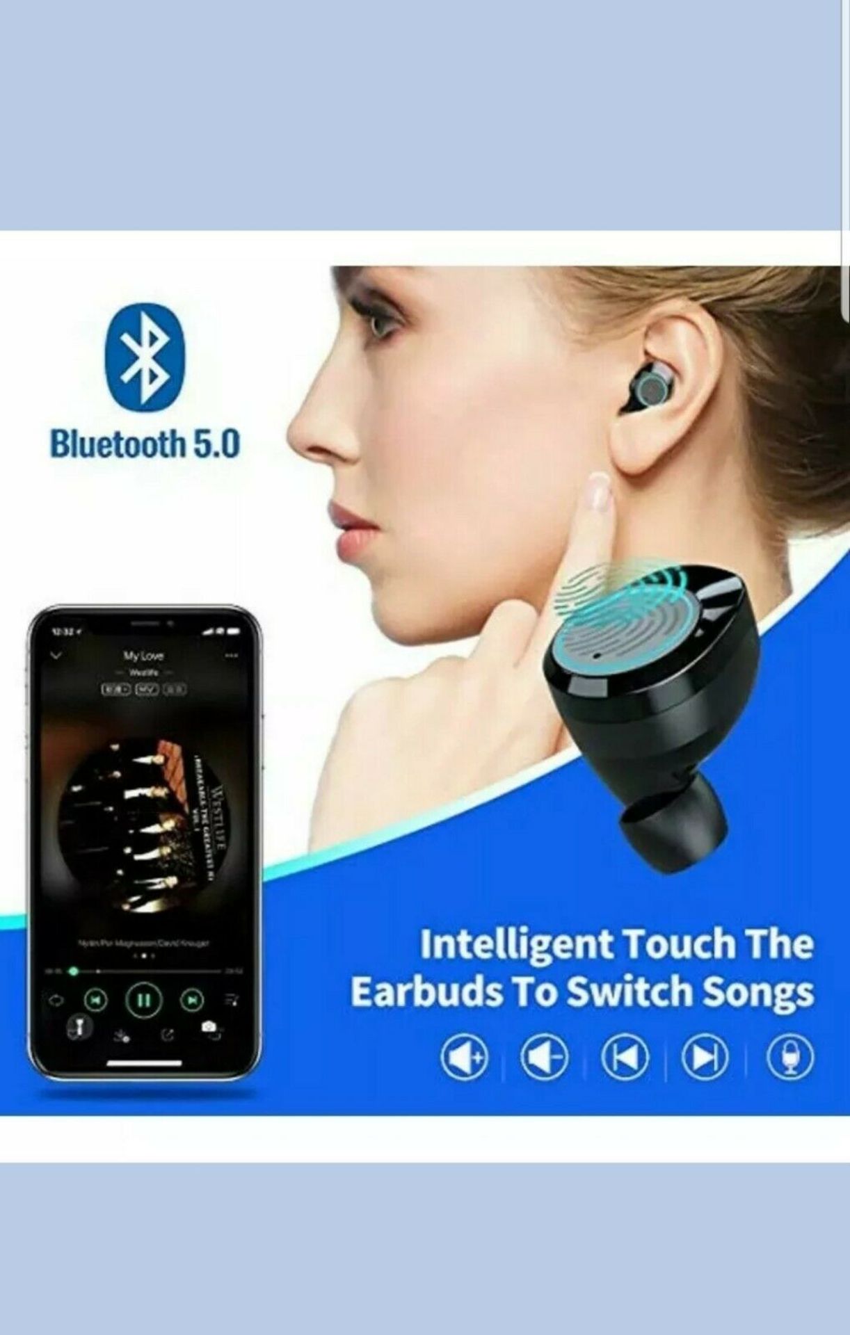 3 X Wireless Bluetooth Earphones, Feob True Wireless Earbud - Brand New In Box - Image 7 of 7