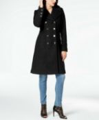 Genuine Guess Double-Breasted Military Peacoat Size 8 Colour Black Rrp £164