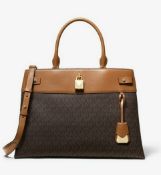 Original Michael Kors Gramercy Large Signature Satchel-Brown Rrp £300