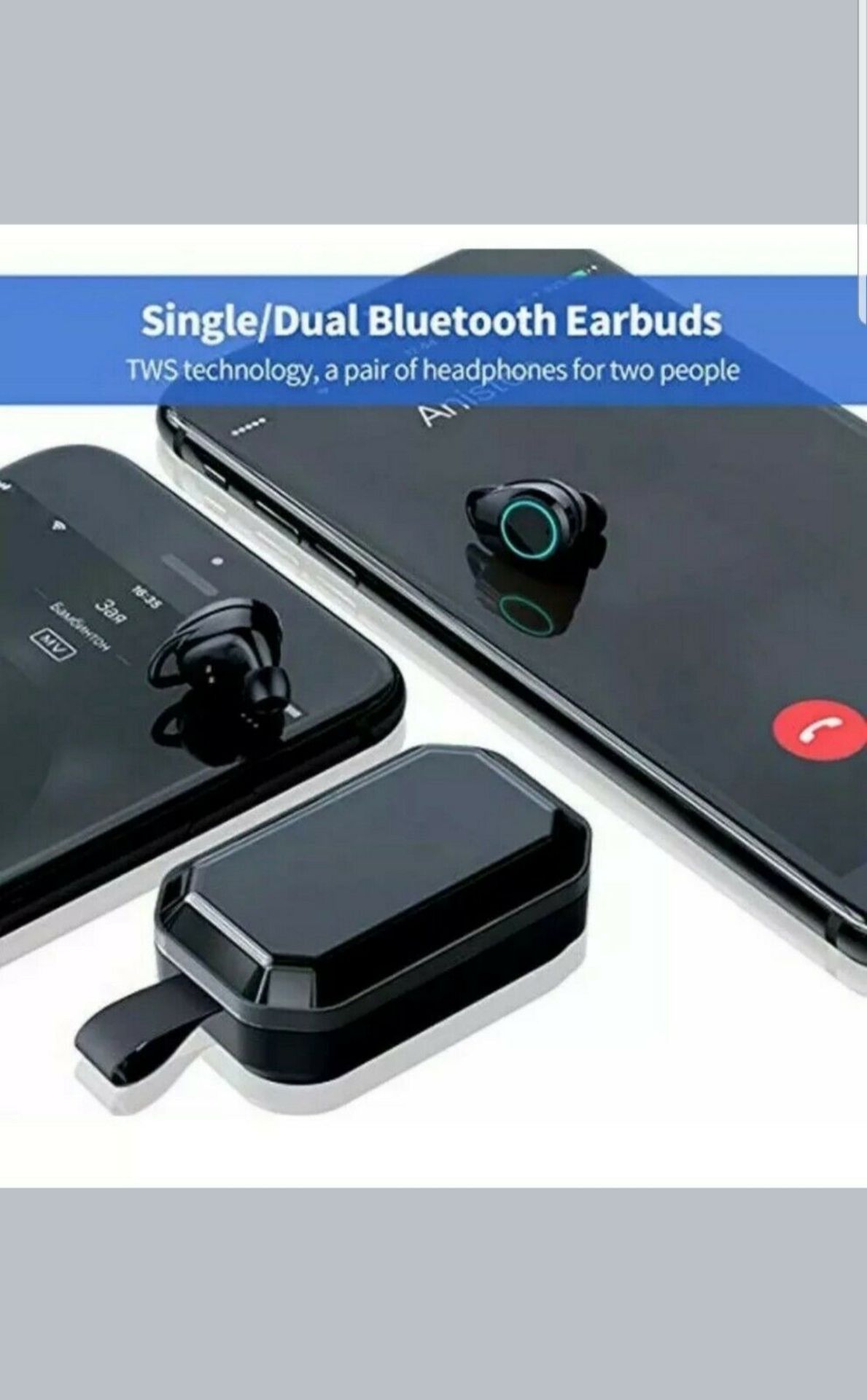 3 X Wireless Bluetooth Earphones, Feob True Wireless Earbud - Brand New In Box - Image 5 of 7