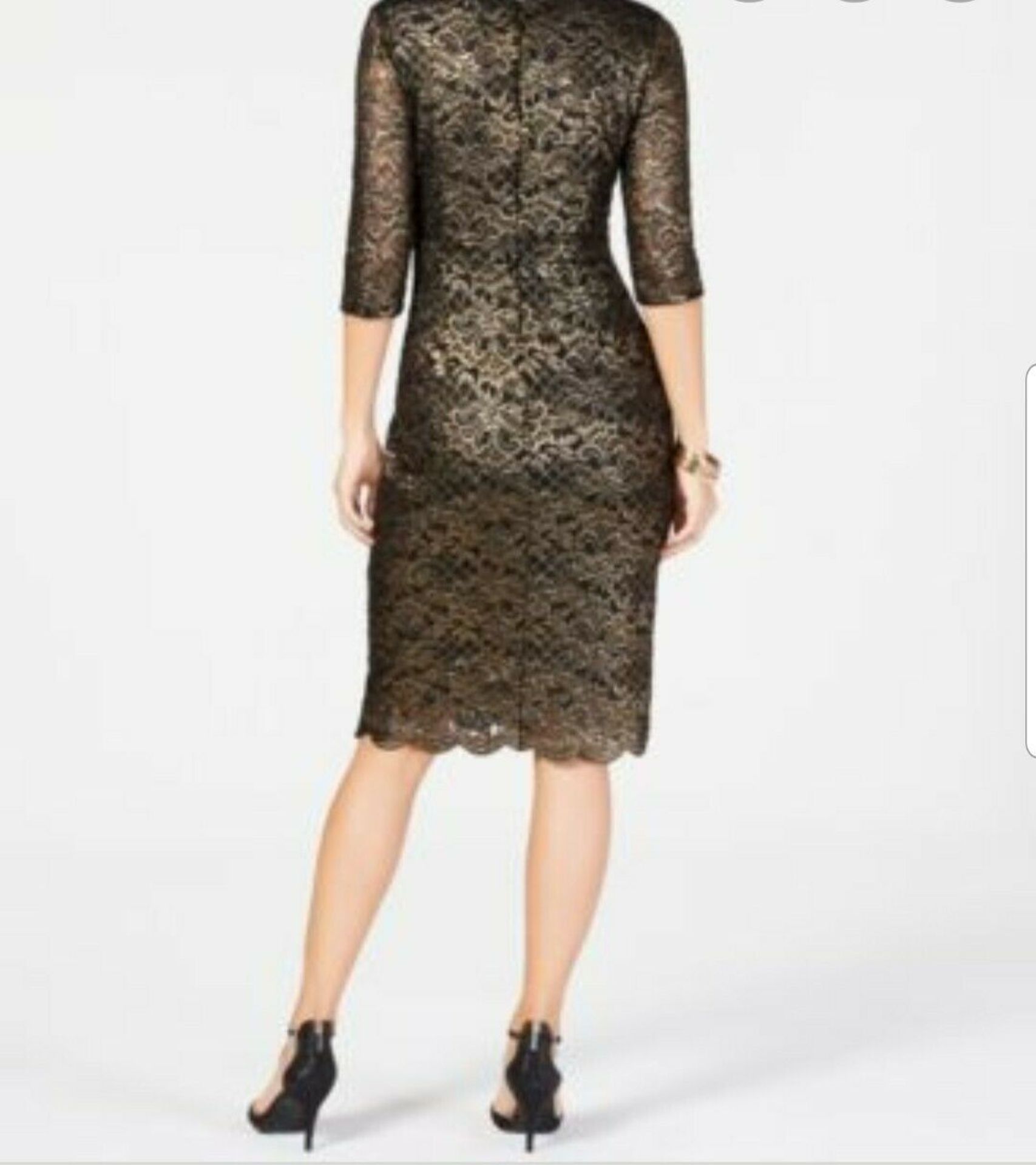 Thalia Sodi Metallic Lace Dress - Sexy Deep Black Size Xs - Image 3 of 3