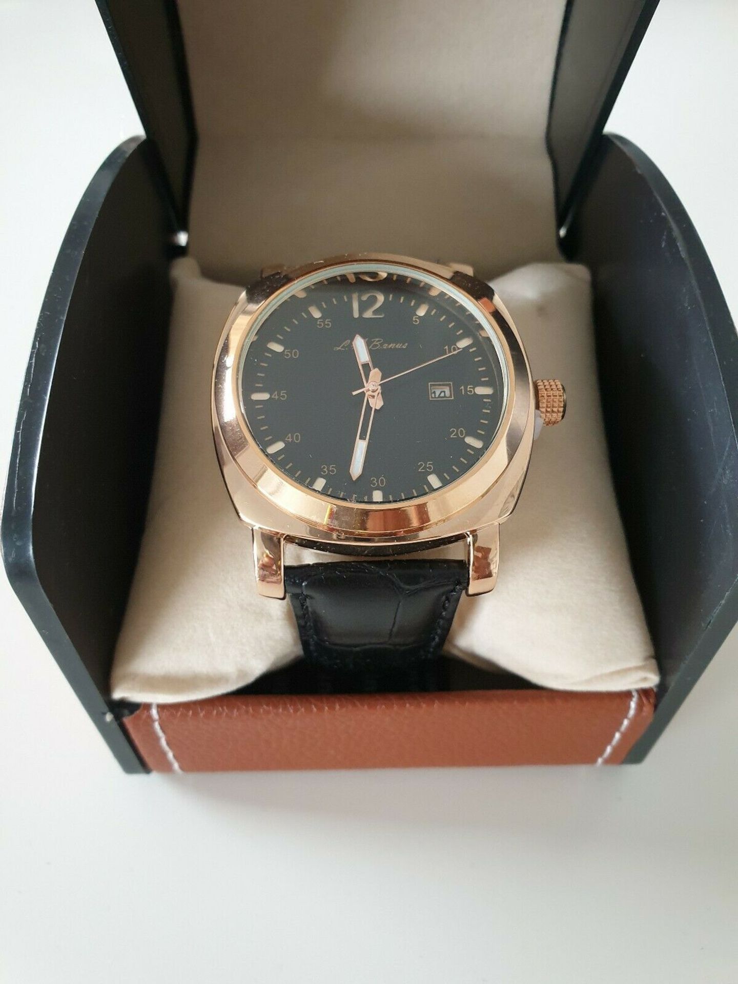 La Banus Oc Series Watch Gold Colour Case Black Strap - Image 5 of 6