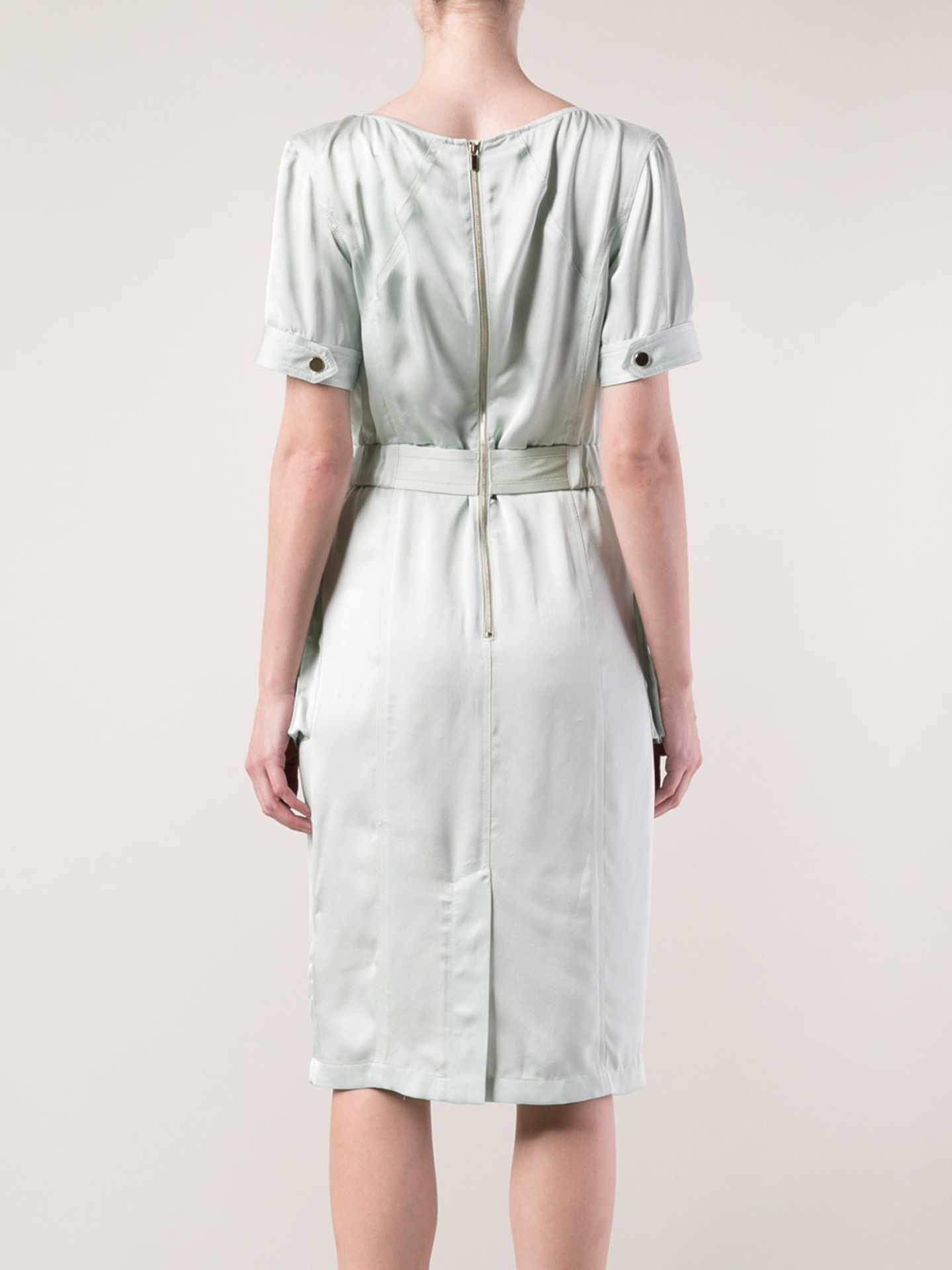 Jason Wu Satin Cargo Dress - Light Grey Uk 8 Rrp £545 - Image 2 of 4