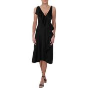 Lauren Ralph Lauren Womens Party Ruffled Cocktail Dress Colour Black Size 6 Rrp £160