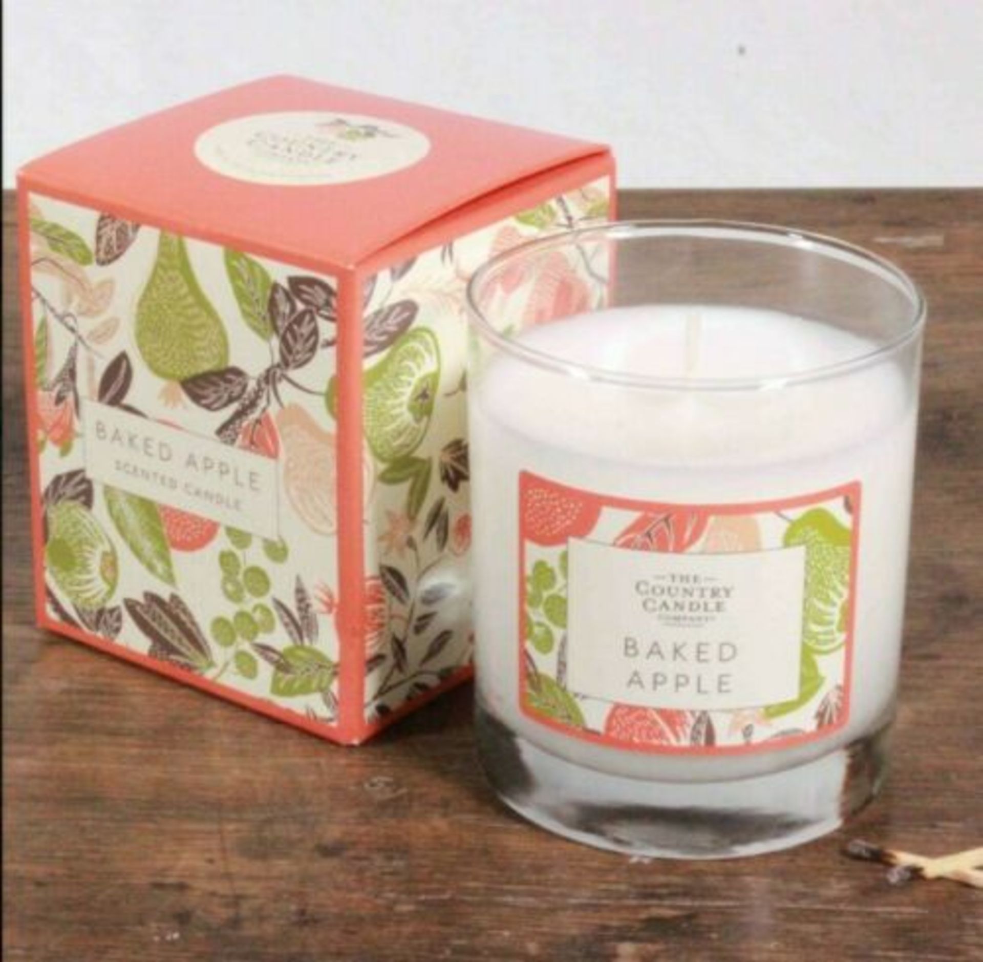 3 X The Country Candle Company Baked Apple Glass Candle In Gift Box