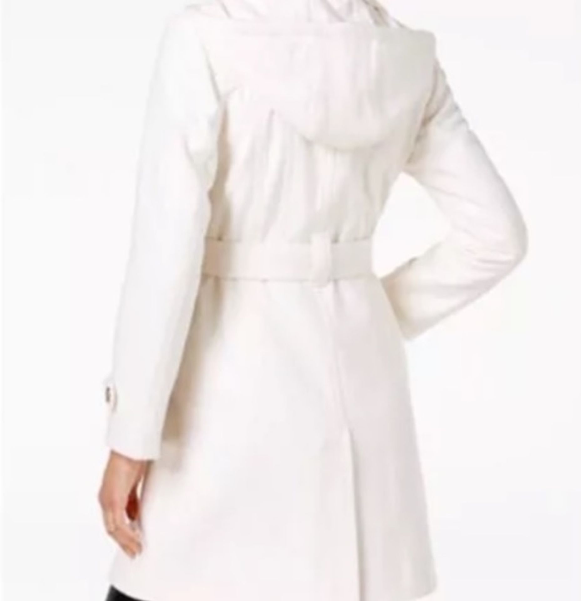 Michael Kors Michael Petite Hooded Belted Coat. Uk Xl Ivory (Rrp £300) - Image 2 of 2