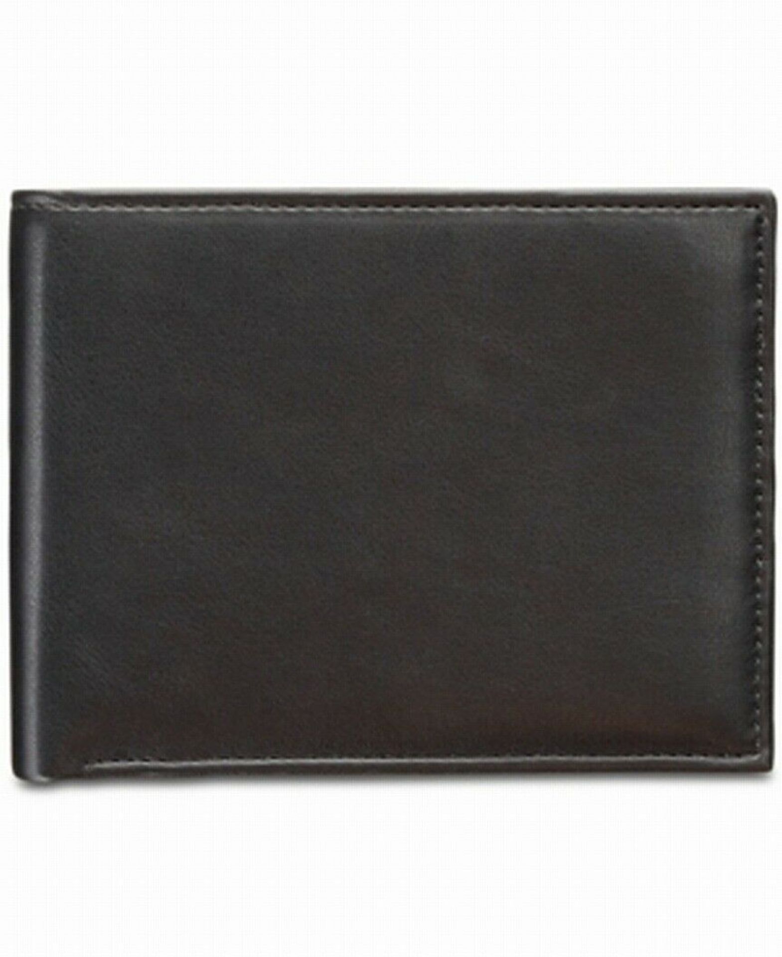 Perry Ellis Men's Wallet Black Manhattan Smooth Leather Bifold Passcase Rrp £35
