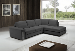 EGOISTE Corner Sofa - Dark Grey Italian Leather Right Hand Chaise RRP £3499